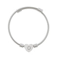 Heart Cuff Bracelet — Silver Cable Bangle