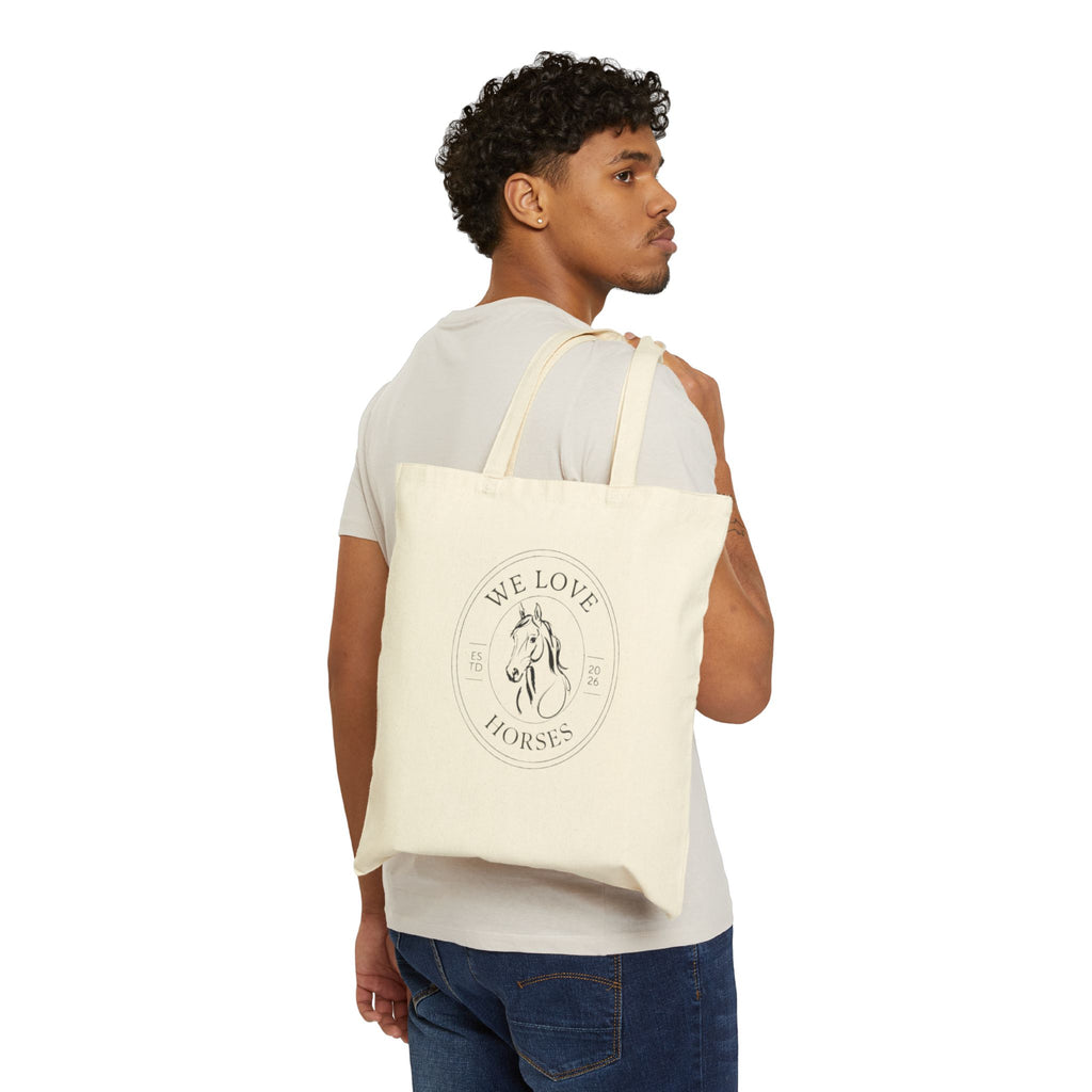 We Love Horses- Cotton Canvas Tote Bag