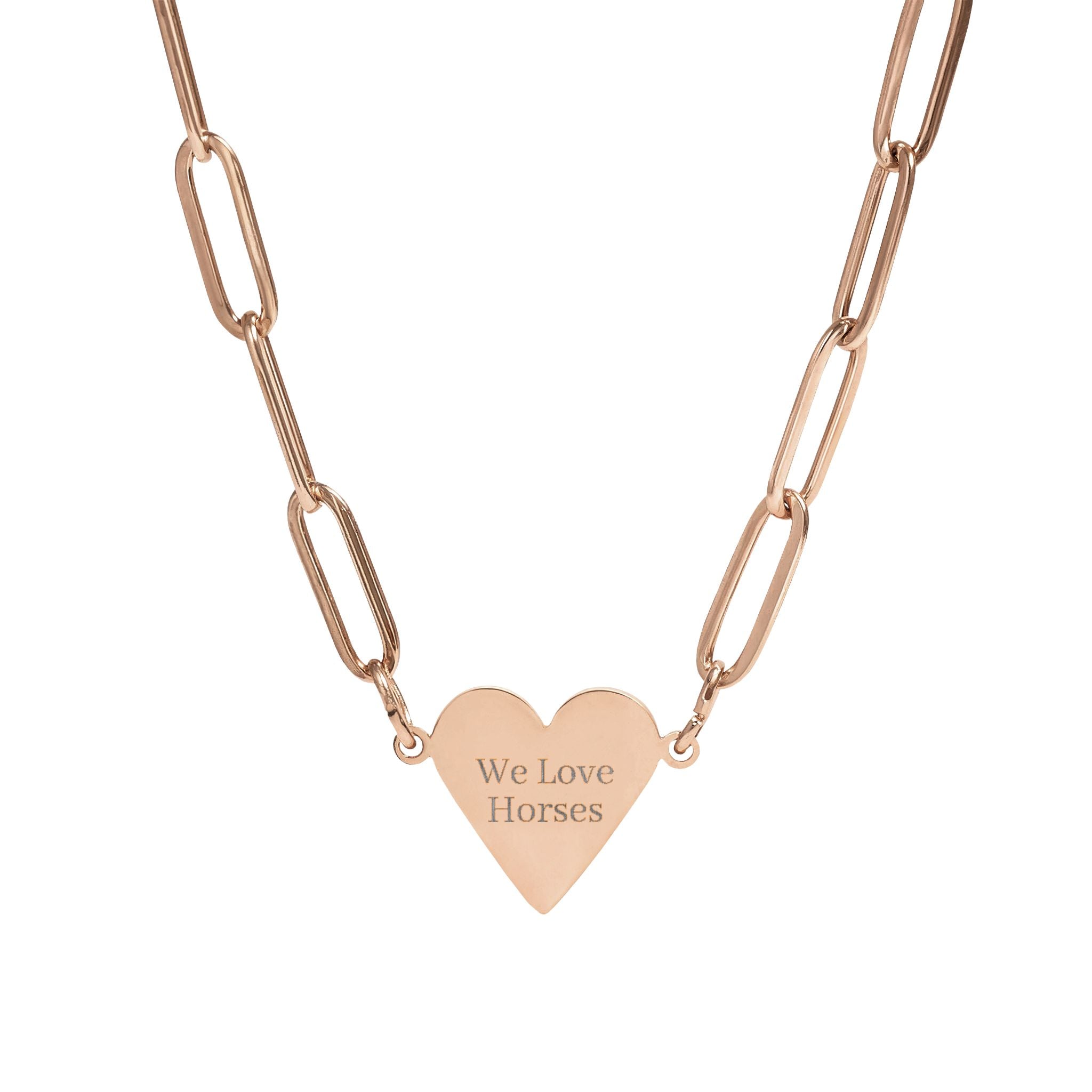 Paperclip Heart Necklace — Heart Pendant Chain