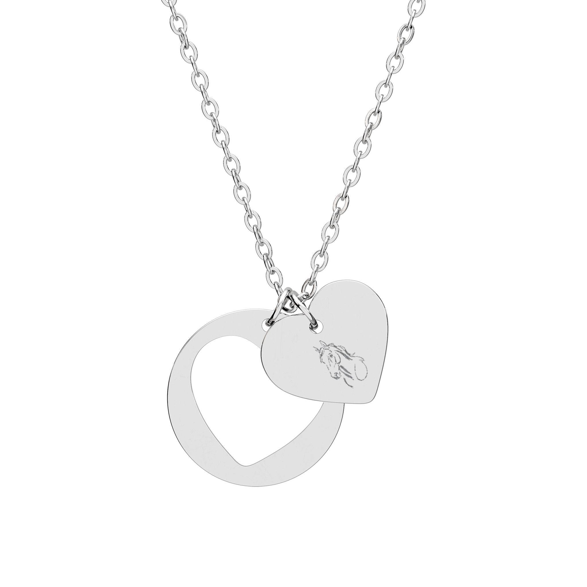 Engravable Heart Cutout Necklace — Personalized Heart Pendant Jewelry