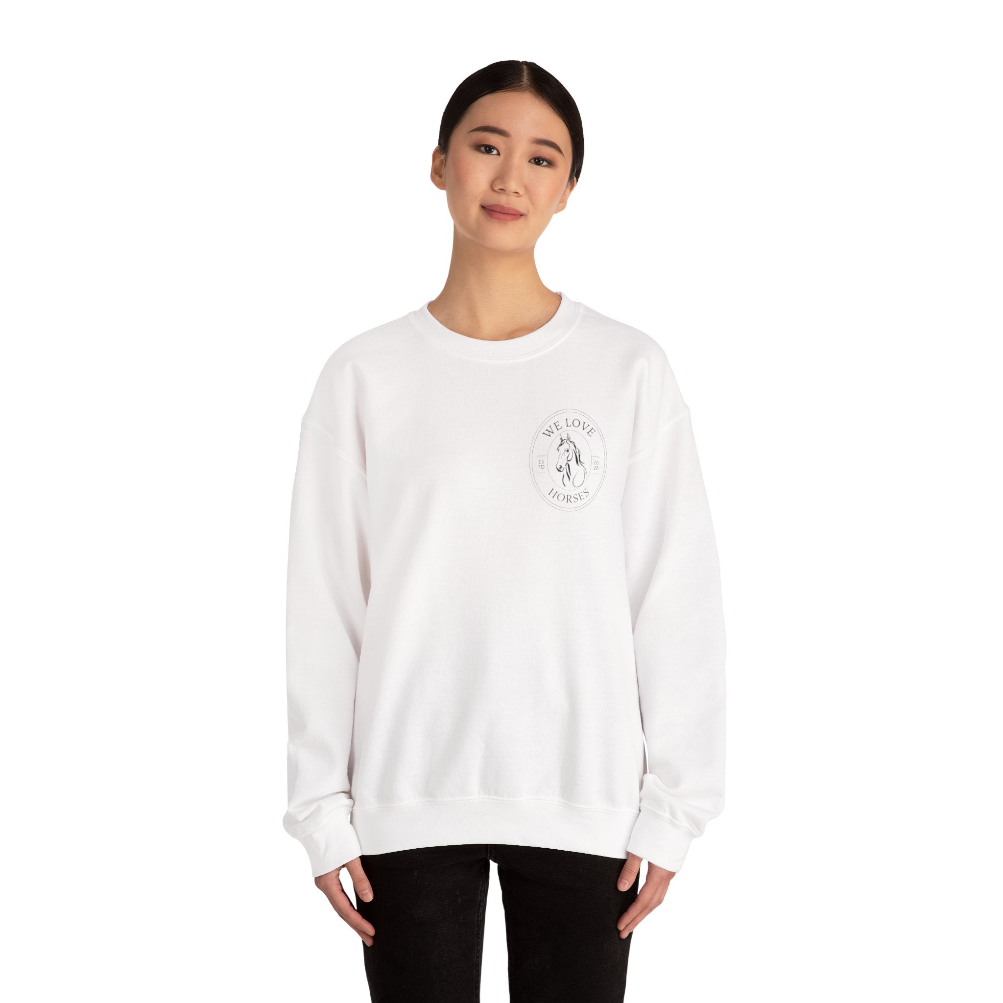 Horse Lovers Crewneck Sweatshirt – "We Love Horses"