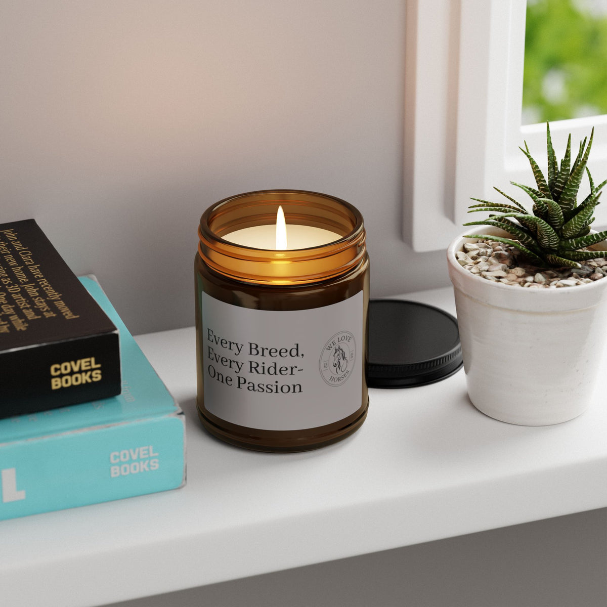 Soy Candle - "Every Breed, Every Rider, One Passion" Amber Jar (Multi-Size)