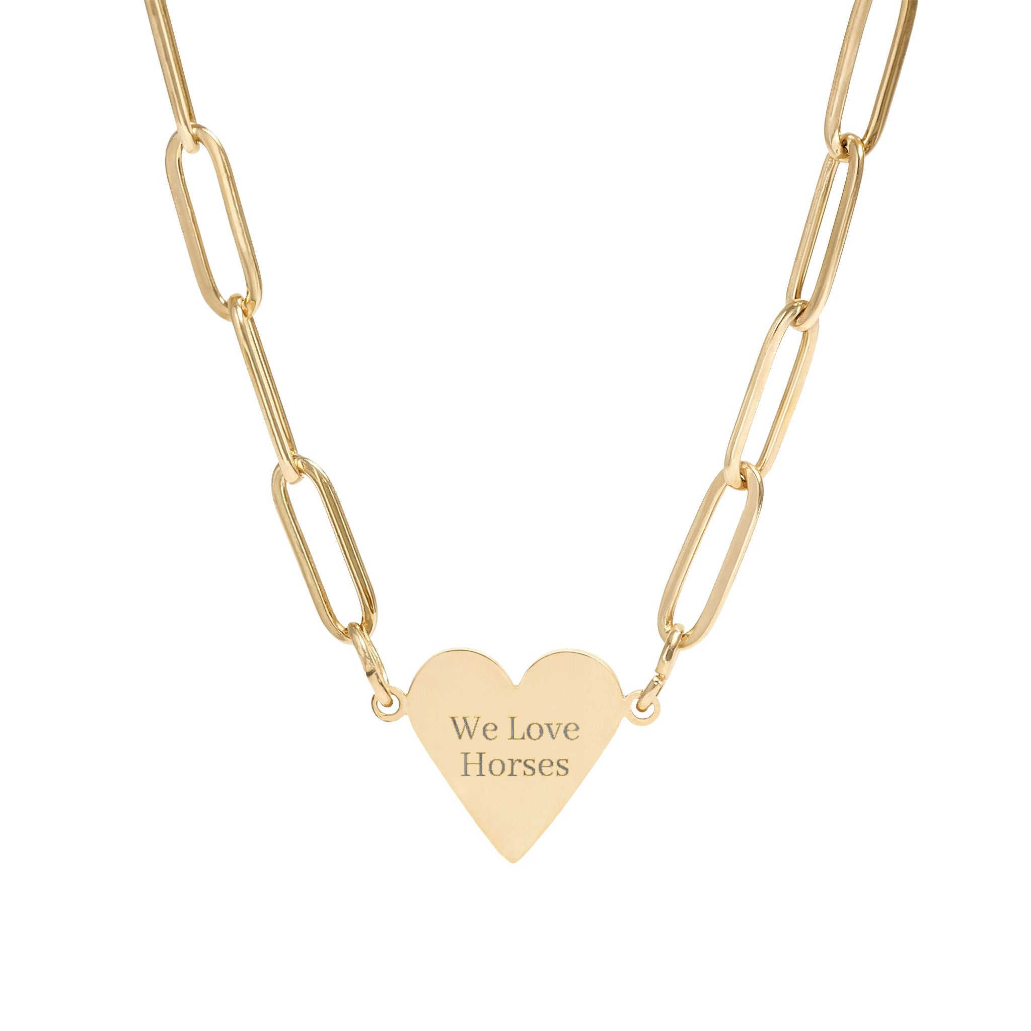 Paperclip Heart Necklace — Heart Pendant Chain