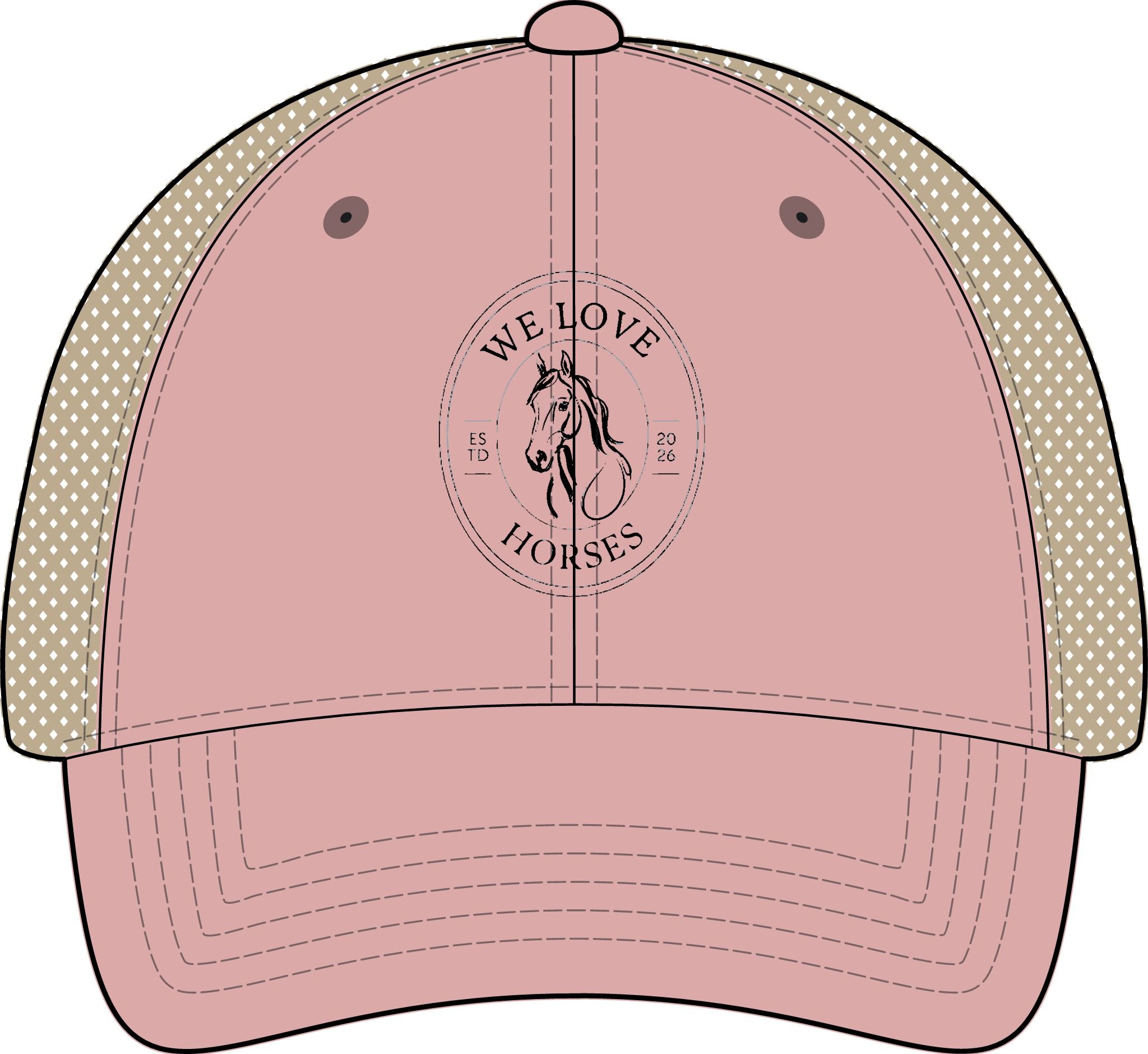 We Love Horses- Women's Washed Mesh-Back Cap