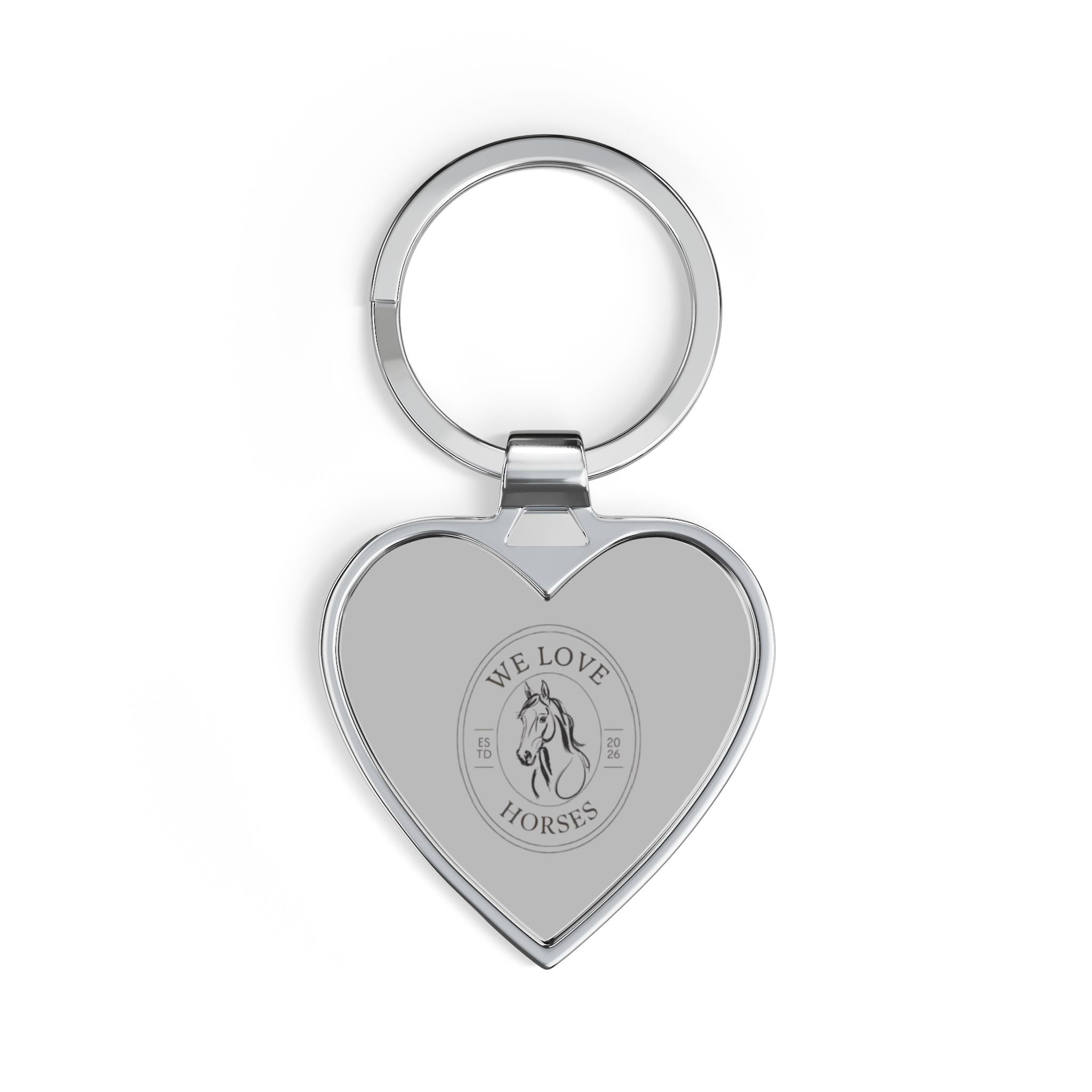 Heart-Shaped Horse Keychain — 'We Love Horses'