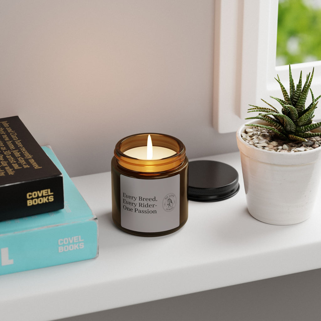 Soy Candle - "Every Breed, Every Rider, One Passion" Amber Jar (Multi-Size)