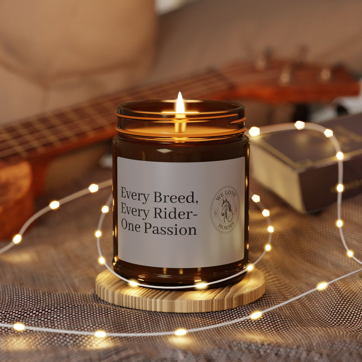 Soy Candle - "Every Breed, Every Rider, One Passion" Amber Jar (Multi-Size)