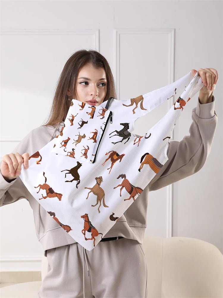 Foldable Horse Large Shopping Bag Foldable Storage Reusable