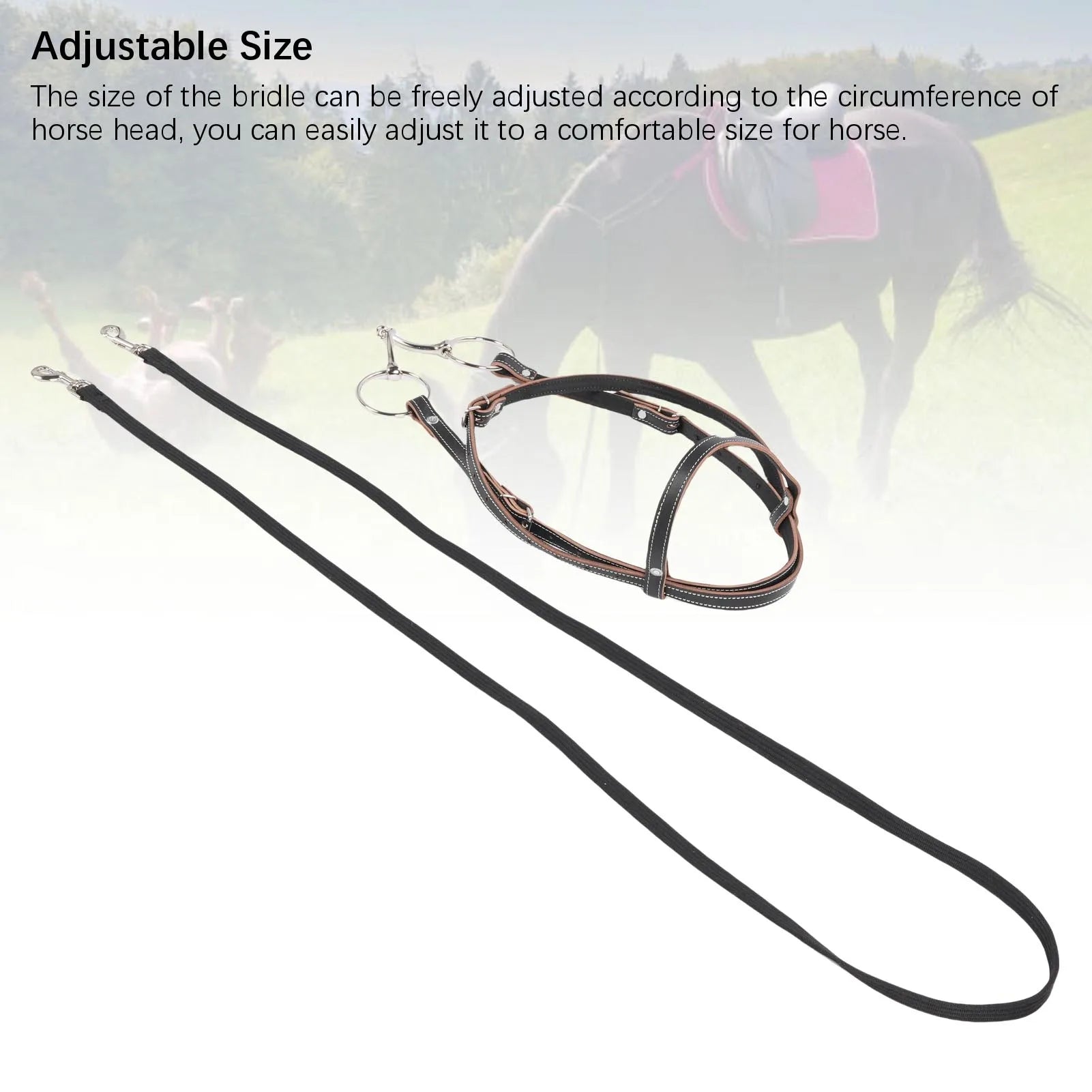 Horse Leather Bridle with Reins