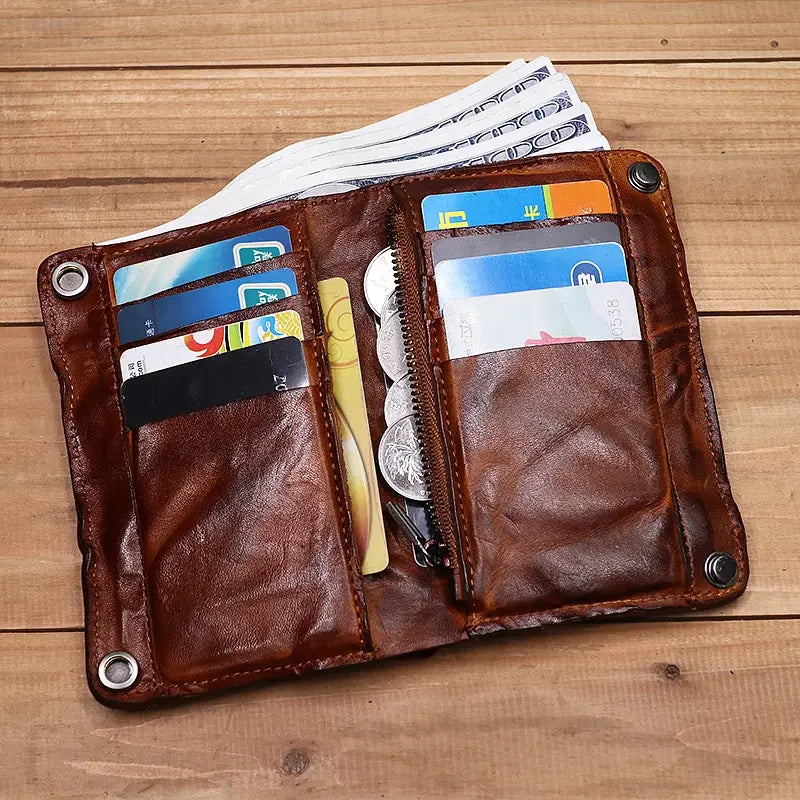 Vintage Handmade Cow Leather Wallet for Men