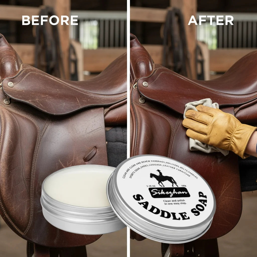 Premium Leather Saddle Cream Revitalize & Restore Deep Conditioning Waterproofing & Shine Enhancer for Horse Saddle Tack & Gear