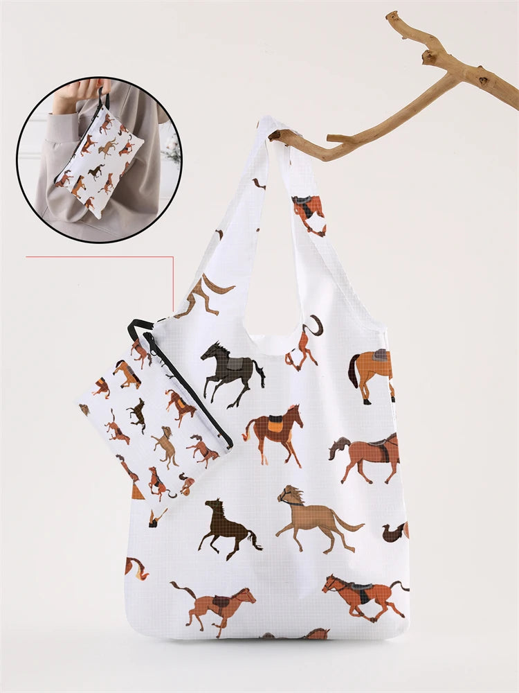 Foldable Horse Large Shopping Bag Foldable Storage Reusable